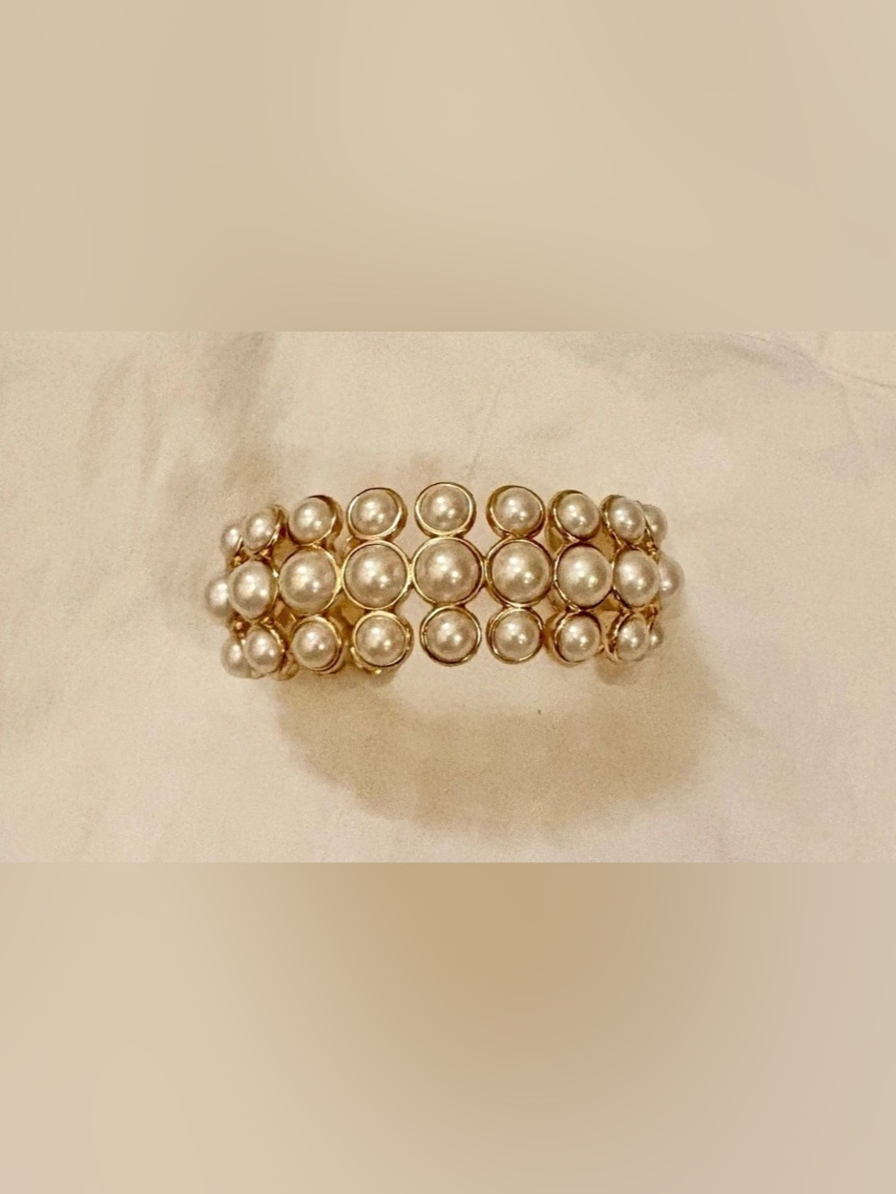 J.Crew Pearl & Gold-Tone Cuff Bracelet
